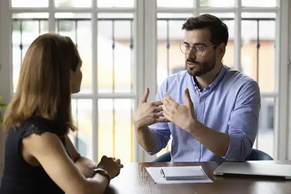 couple discussing options