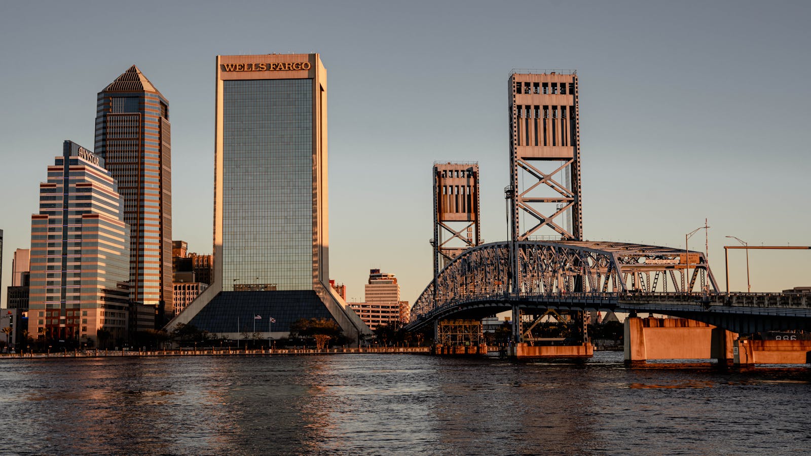 Downtown Jacksonville skyline, where PBT Bancorp helps Veterans buy and refinance homes with VA loans