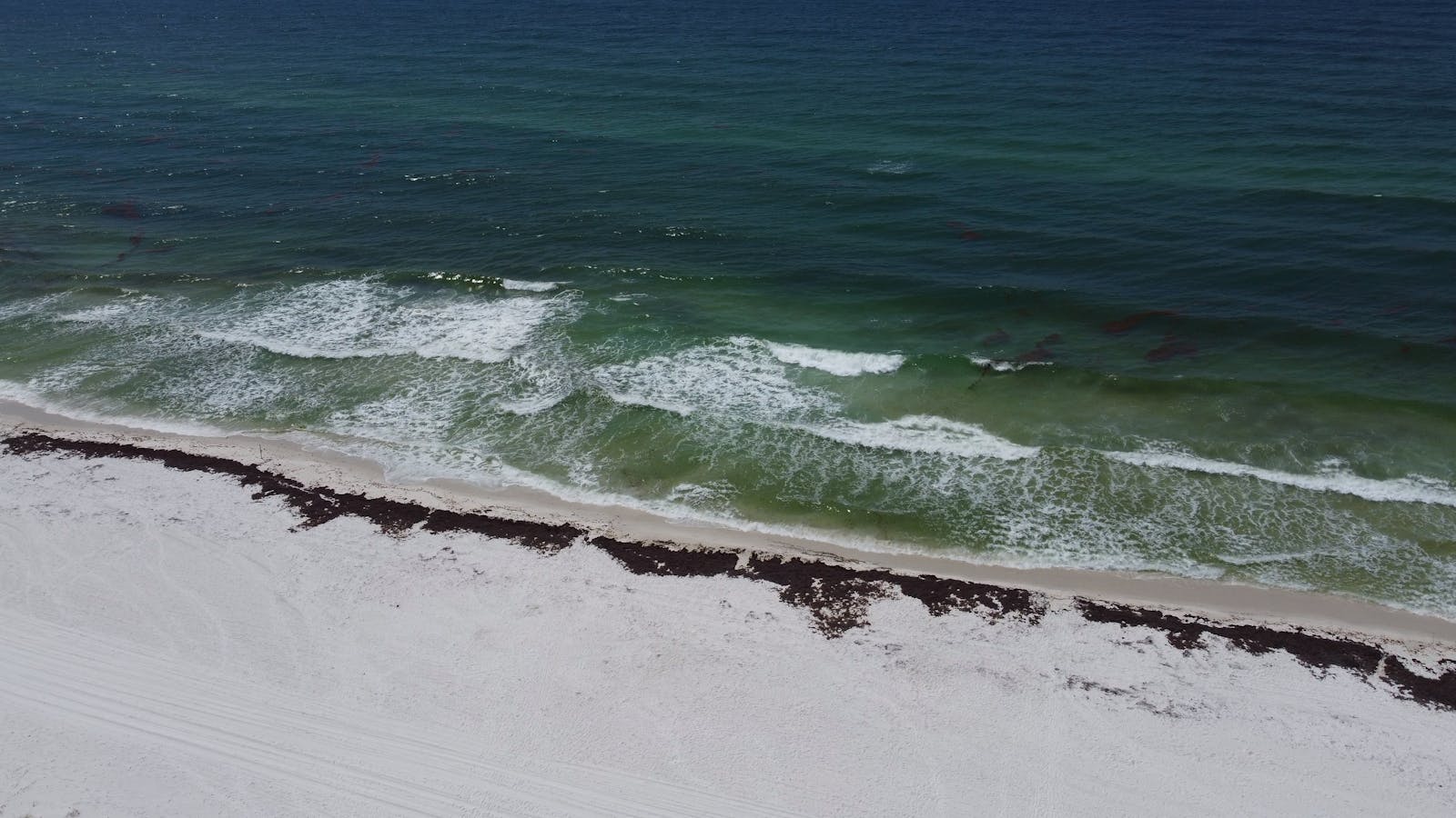 Aerial view of the Pensacola Beach shoreline and the Gulf of Mexico Aerial view of the Pensacola Beach shoreline and the Gulf of Mexico
