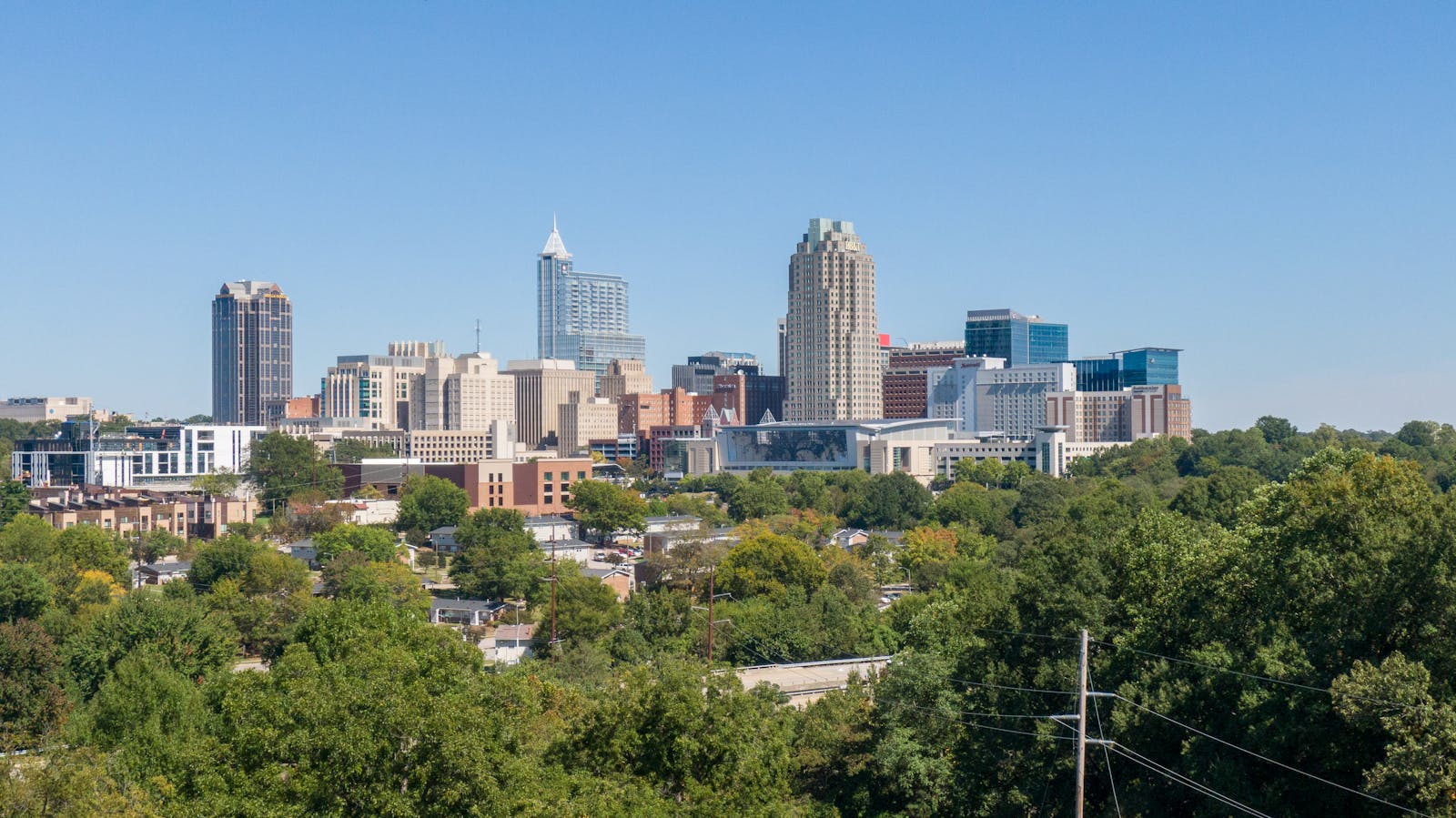 Downtown Raleigh skyline, where PBT Bancorp helps Veterans buy and refinance homes with VA loans