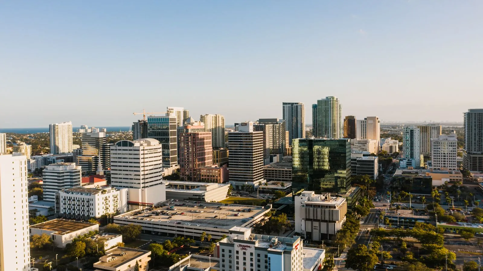 Downtown Fort Lauderdale skyline under a clear blue sky, where PBT Bancorp helps Veterans buy with VA loans