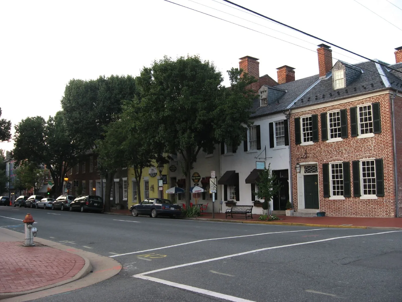 Historic storefronts along Caroline Street in downtown Fredericksburg, Virginia, where PBT Bancorp helps Quantico commuters and Veterans buy homes with VA loans