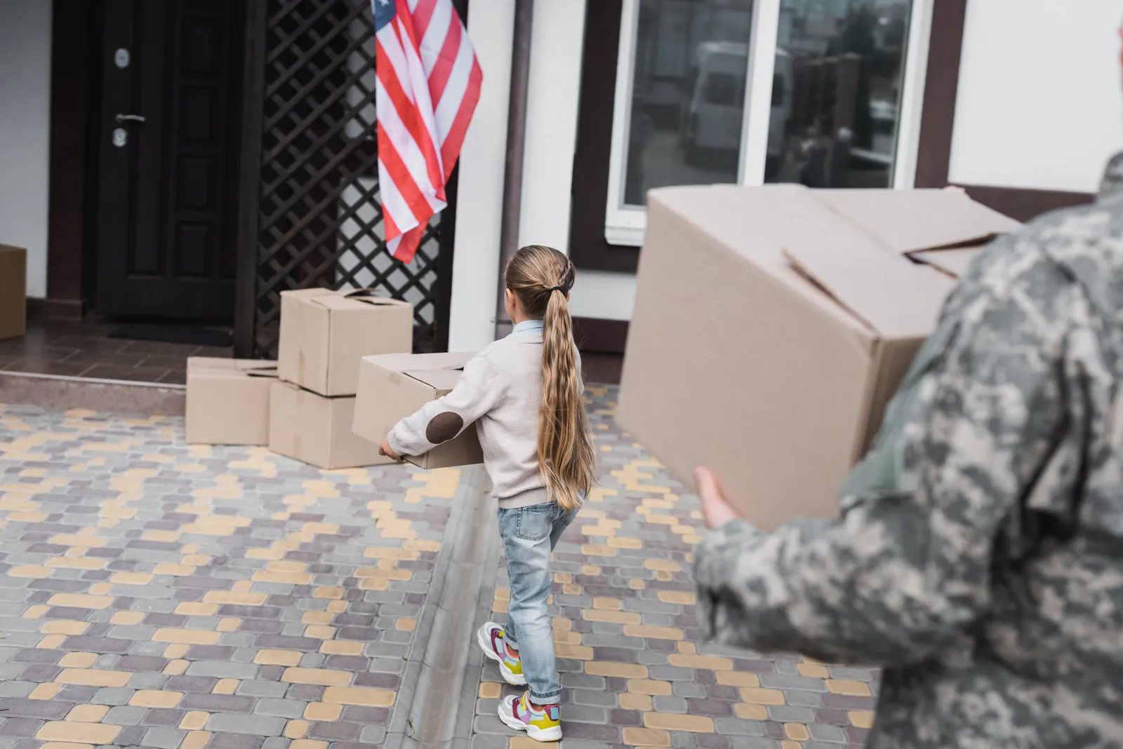 Florida military family moving into a newly built home financed with a VA one-time close construction loan from PBT Bancorp