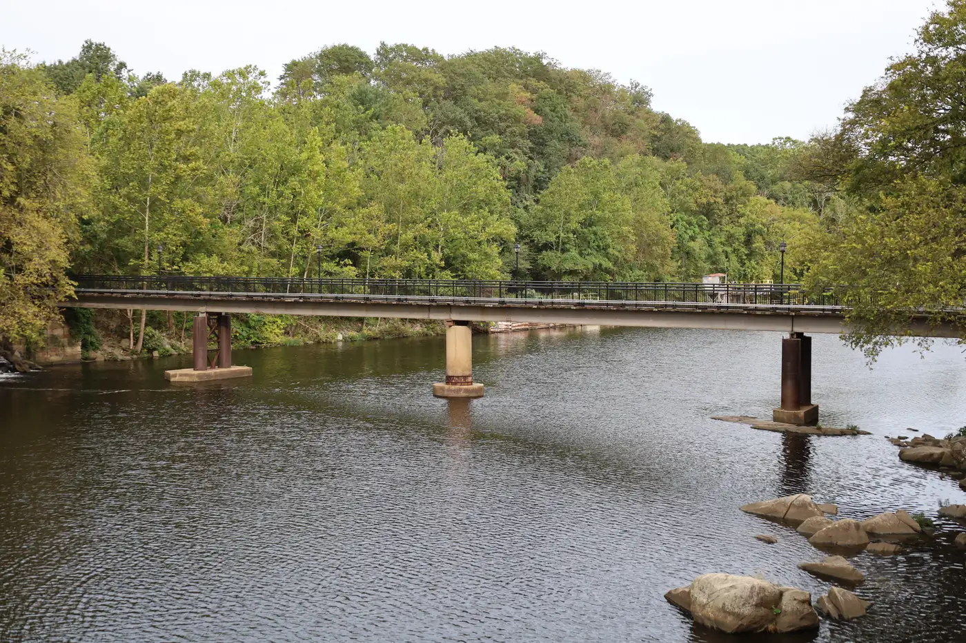 Footbridge over the Occoquan River at historic Occoquan near Woodbridge, Virginia, where PBT Bancorp helps Quantico Marines buy homes with VA loans